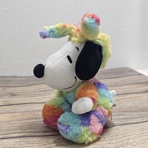New - Hallmark Peanuts Snoopy 8" doll - color : rainbow Easter doll Rabbit